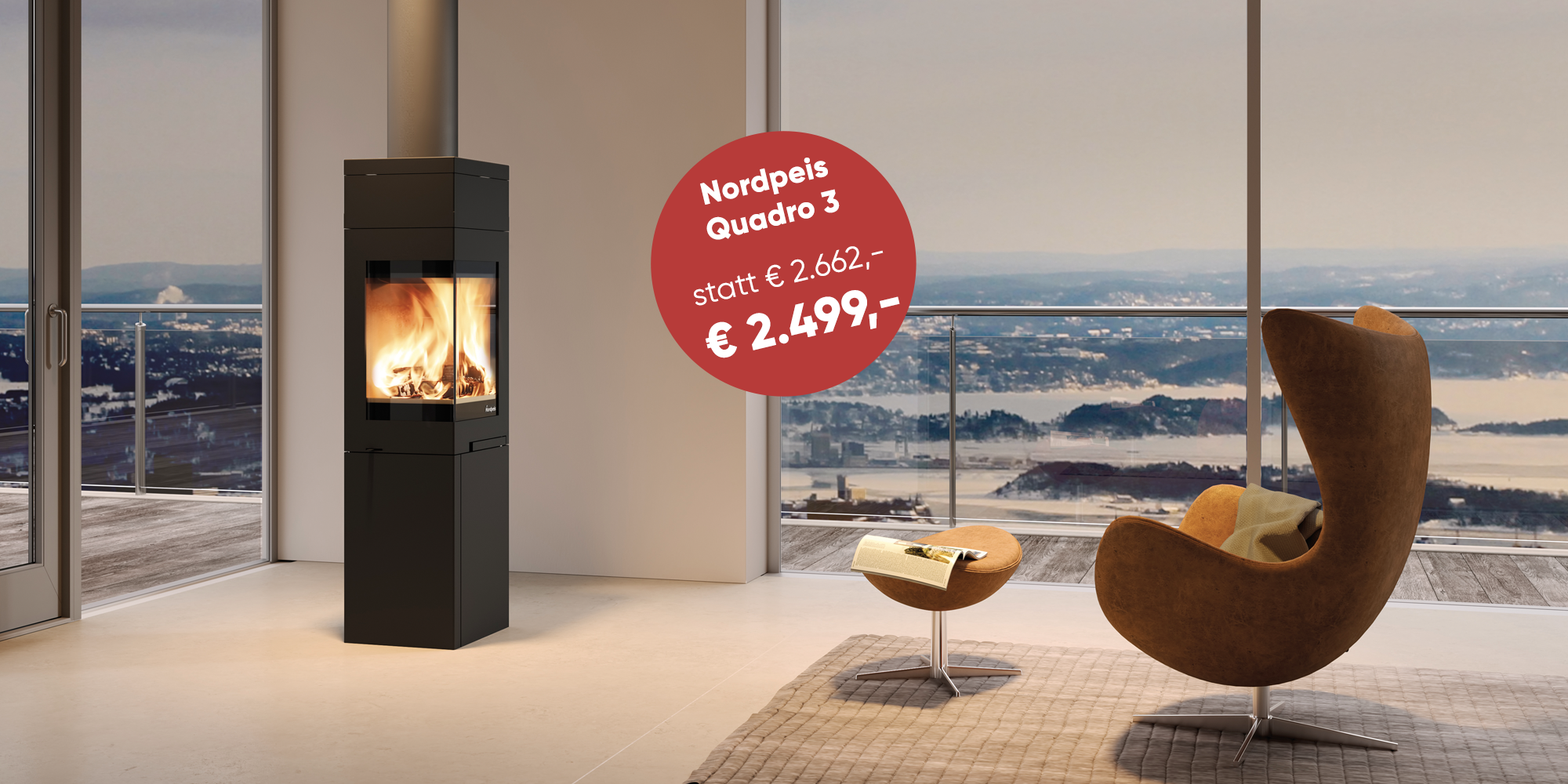 Nordpeis Quadro 3 Aktion, reduziert von 2662 Euro auf 2499 Euro